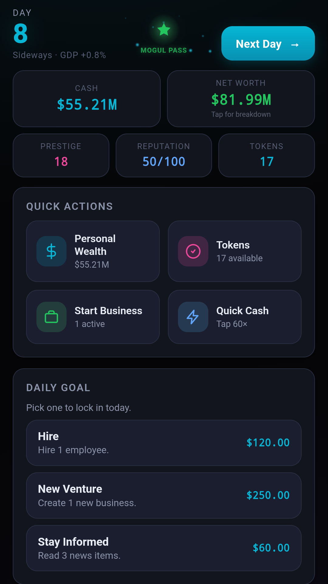 MOGUL — Empire Tycoon in-game scene